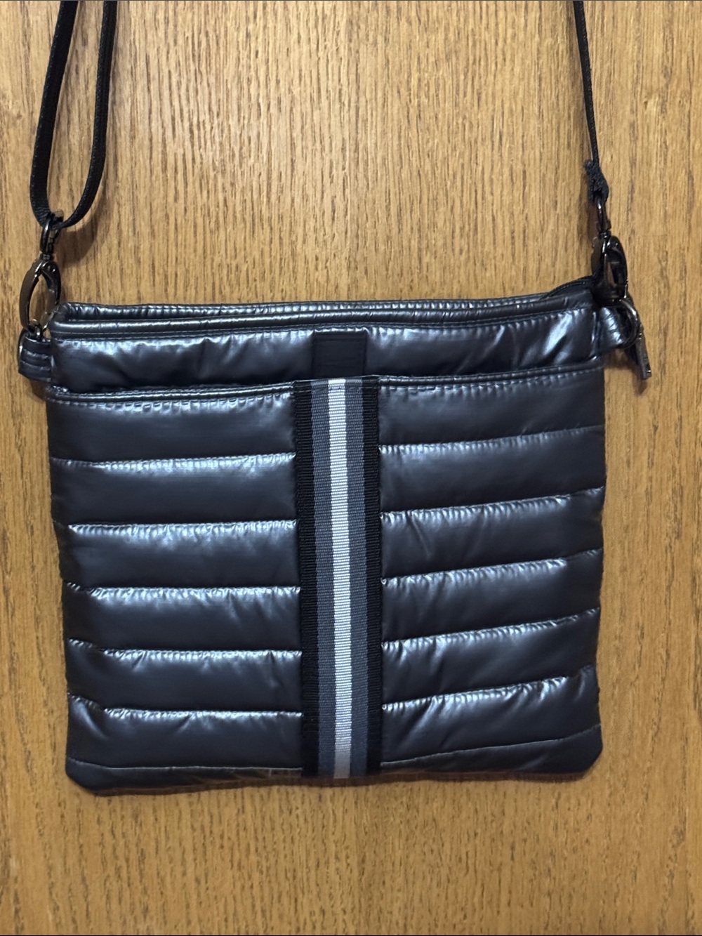 THINK ROYLN Metallic Quilted Silver Crossbody